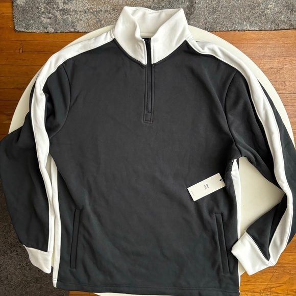 Swet Tailor Men’s Stretch Fleece Quarter Zip Pullover Sweater Size Medium New